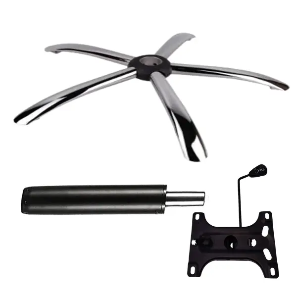 Set placuta balans metalica 26 x 15 cm, baza 60 cm si cilindru piston, gaz, pentru scaune birou, negru, 35 cm