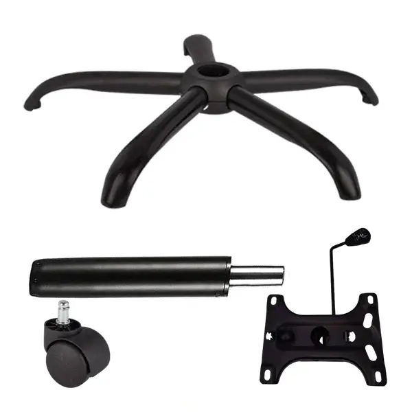 Set placuta balans metalica 26 x 15 cm, baza 64 cm, rola universala si cilindru piston, gaz, pentru scaune birou, negru, 35 cm