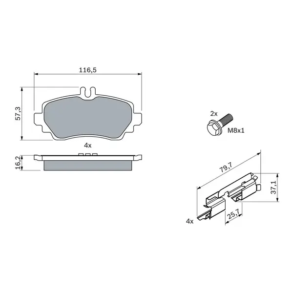 Set placute frana disc BOSCH 0 986 424 469