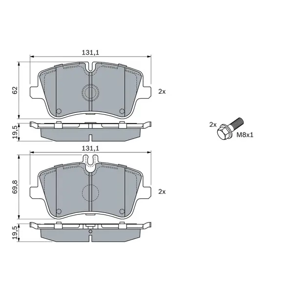 Set placute frana disc BOSCH 0 986 424 517