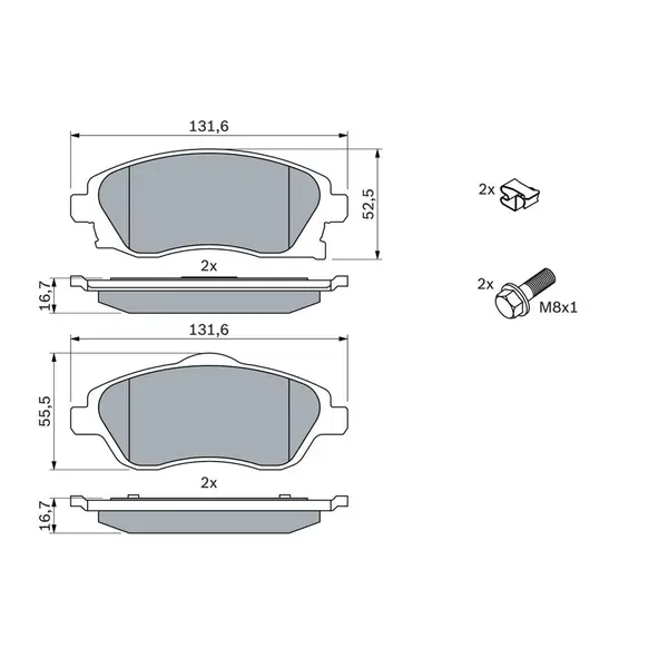 Set placute frana disc BOSCH 0 986 424 527