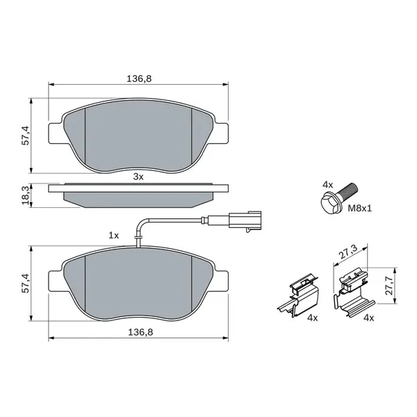 Set placute frana disc BOSCH 0 986 424 596