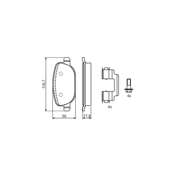 Set placute frana disc BOSCH 0 986 424 775