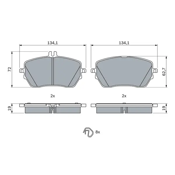 Set placute frana disc BOSCH 0 986 424 887