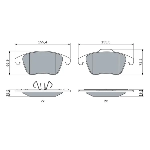 Set placute frana disc BOSCH 0 986 424 986