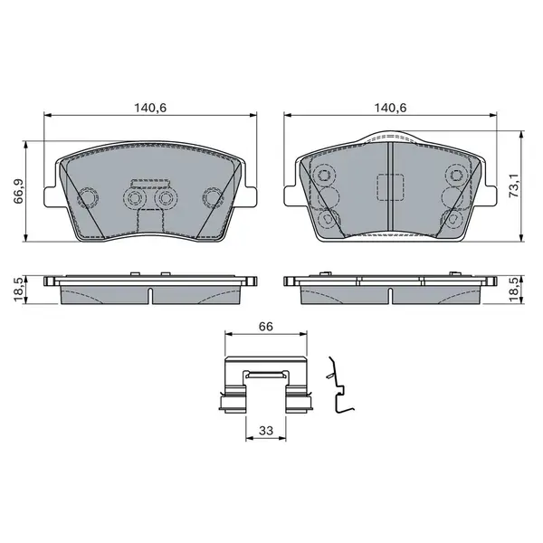 Set placute frana disc BOSCH 0 986 460 144