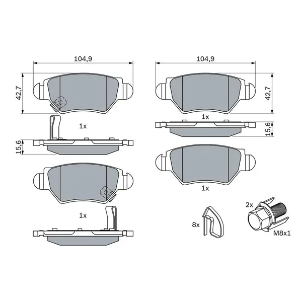 Set placute frana disc BOSCH 0 986 494 014