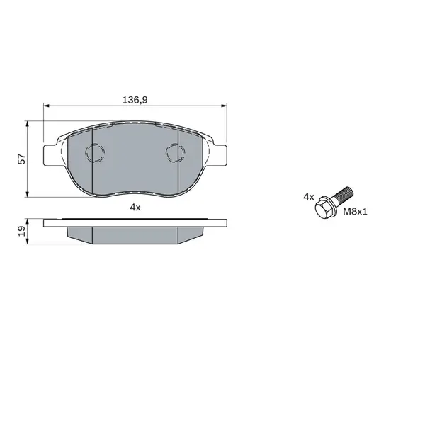 Set placute frana disc BOSCH 0 986 494 038