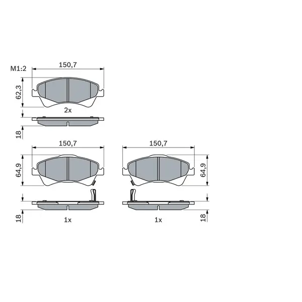 Set placute frana disc BOSCH 0 986 494 187