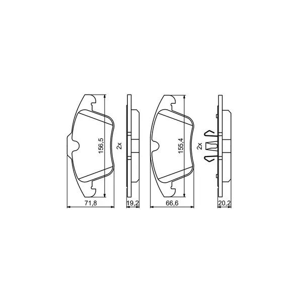 Set placute frana disc BOSCH 0 986 494 246