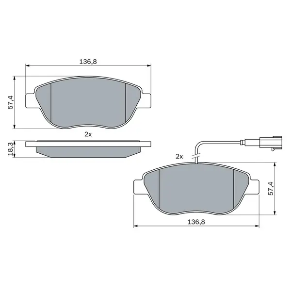Set placute frana disc BOSCH 0 986 494 464