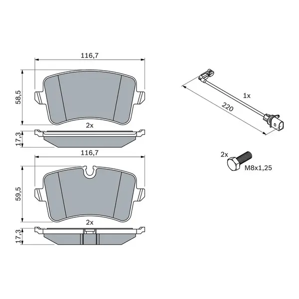 Set placute frana disc BOSCH 0 986 494 488