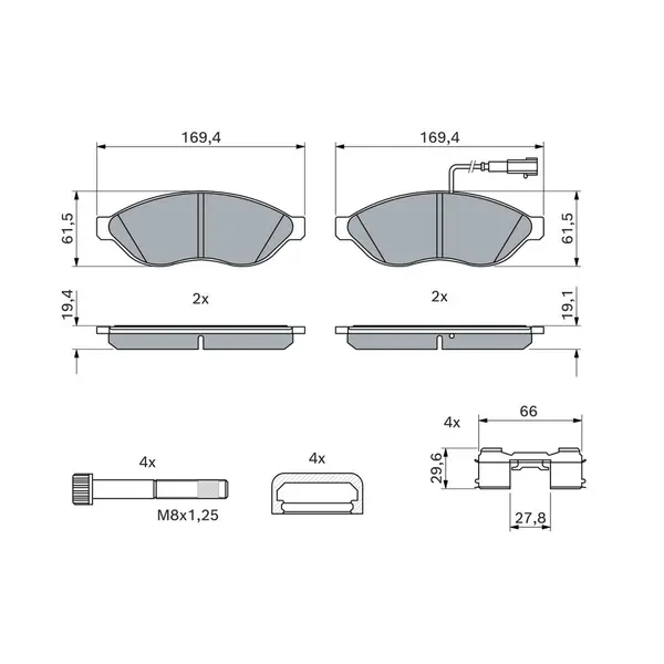 Set placute frana disc BOSCH 0 986 494 591