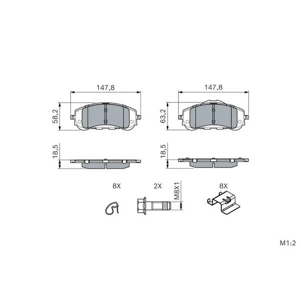 Set placute frana disc BOSCH 0 986 494 714