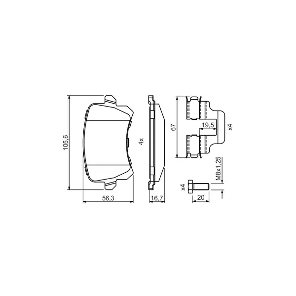 Set placute frana disc BOSCH 0 986 494 731