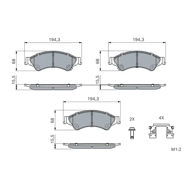 Set placute frana disc BOSCH 0 986 494 791