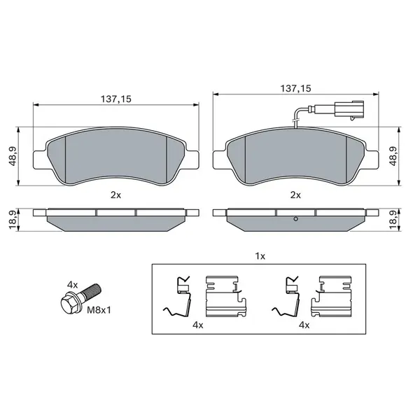 Set placute frana disc BOSCH 0 986 494 994