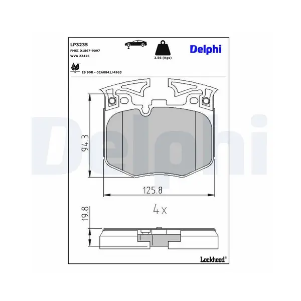 Set placute frana disc DELPHI LP3235