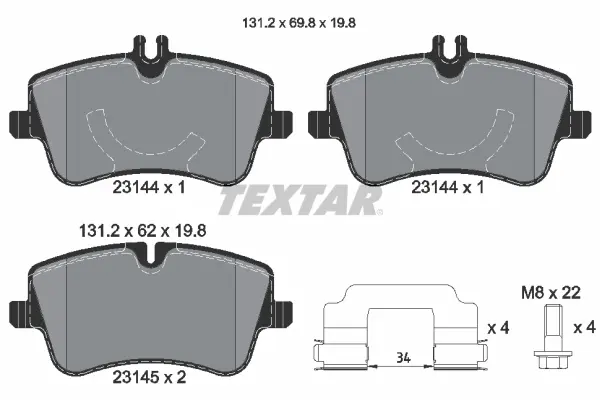 Set placute frana disc TEXTAR 2314402