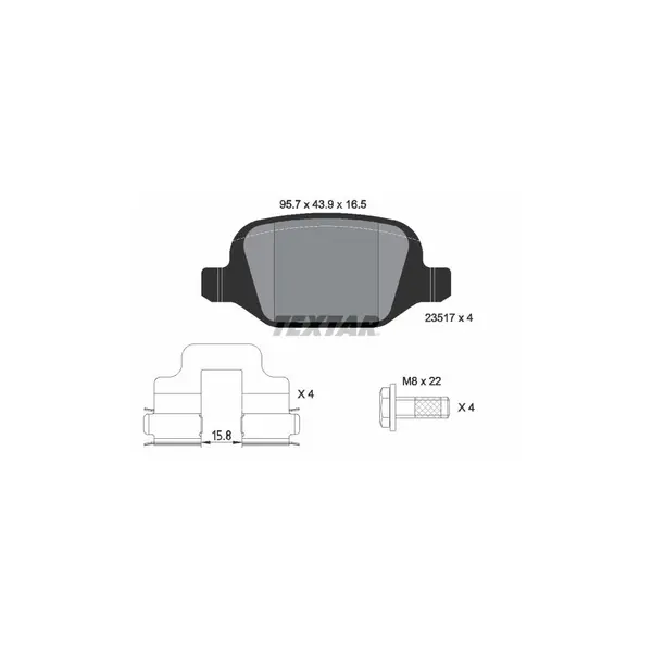Set placute frana disc TEXTAR 2351703