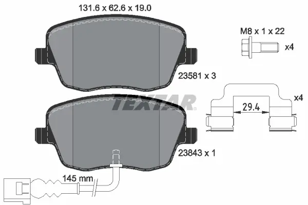Set placute frana disc TEXTAR 2358102
