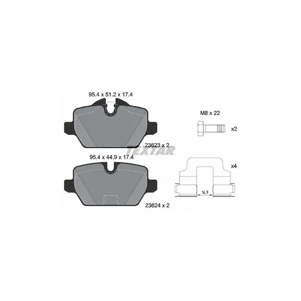 Set placute frana disc TEXTAR 2362303