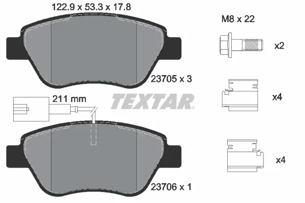 Set placute frana disc TEXTAR 2370502