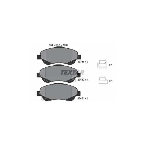 Set placute frana disc TEXTAR 2376802