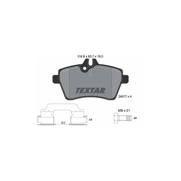 Set placute frana disc TEXTAR 2407702