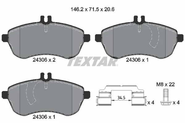 Set placute frana disc TEXTAR 2430601
