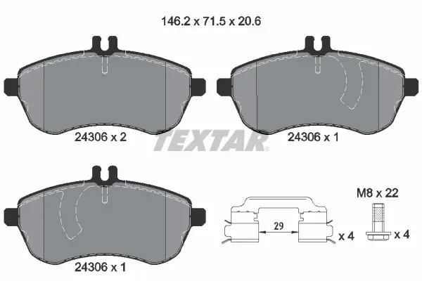 Set placute frana disc TEXTAR 2430602