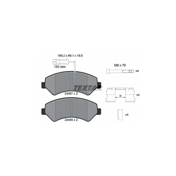 Set placute frana disc TEXTAR 2446701