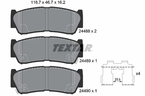Set placute frana disc TEXTAR 2448801