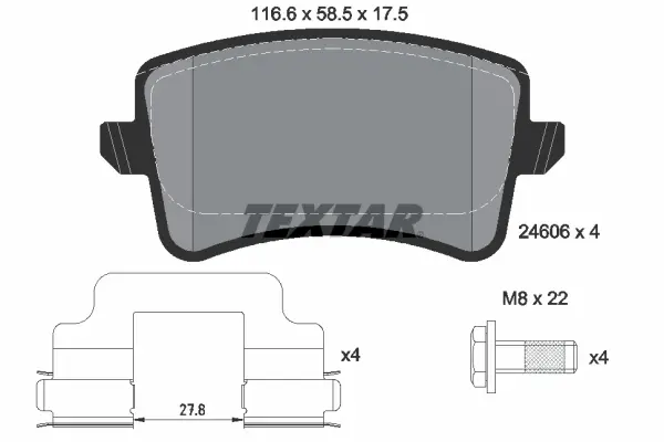 Set placute frana disc TEXTAR 2460601