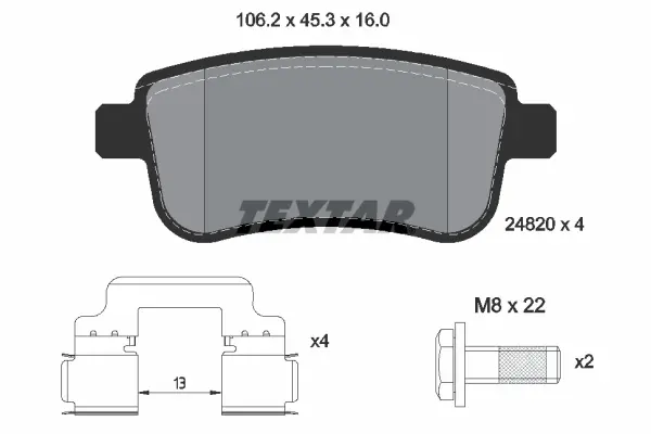 Set placute frana disc TEXTAR 2482001