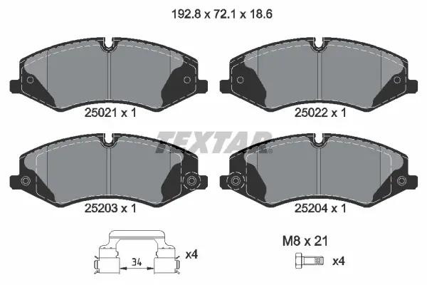 Set placute frana disc TEXTAR 2502201