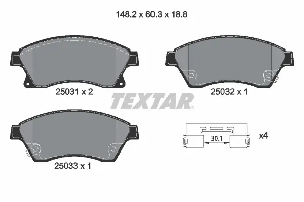 Set placute frana disc TEXTAR 2503101