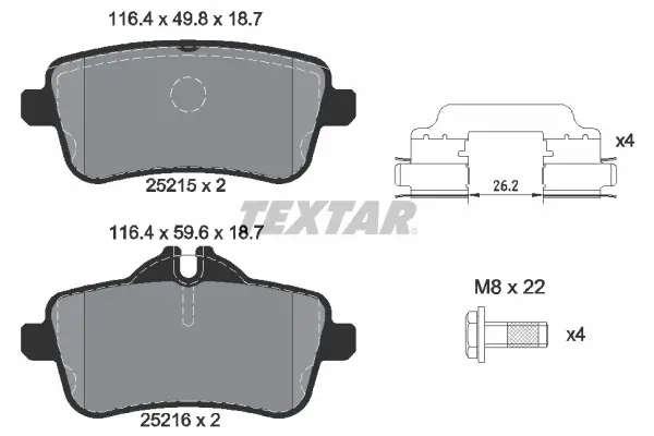 Set placute frana disc TEXTAR 2521501