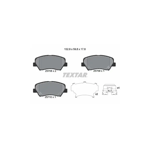 Set placute frana disc TEXTAR 2570801