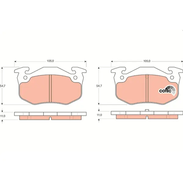 Set placute frana disc TRW GDB1305