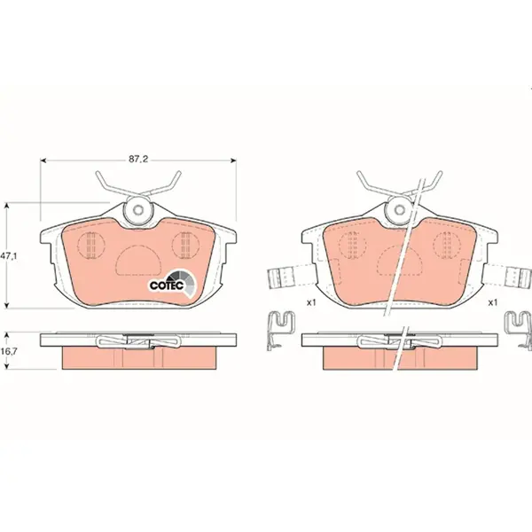Set placute frana disc TRW GDB1314