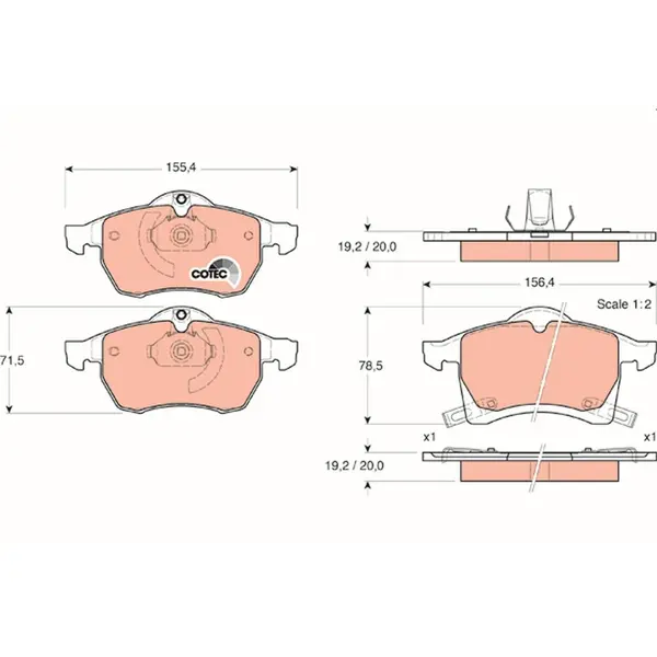 Set placute frana disc TRW GDB1350