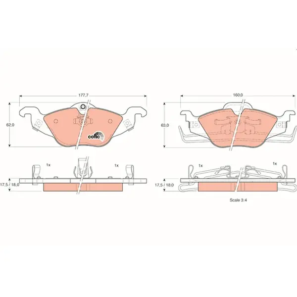 Set placute frana disc TRW GDB1351