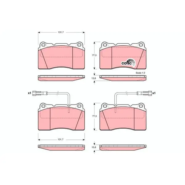 Set placute frana disc TRW GDB1363