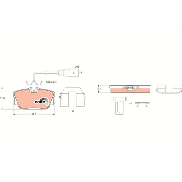 Set placute frana disc TRW GDB1369