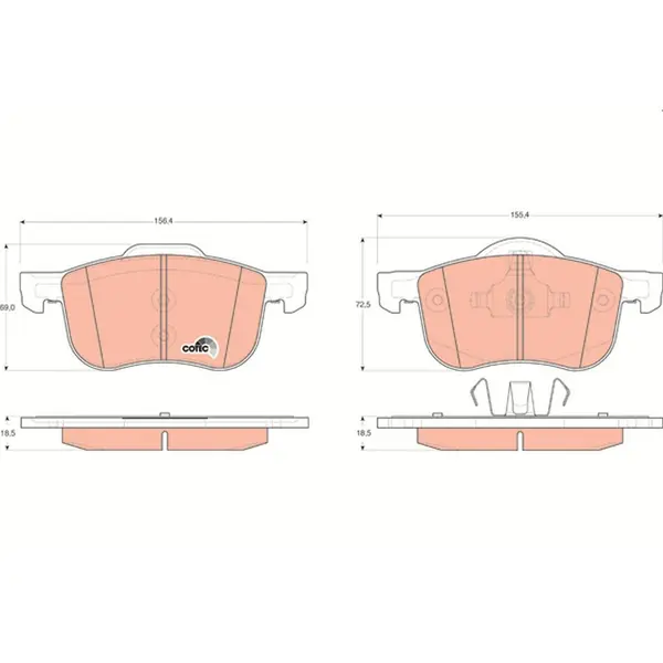 Set placute frana disc TRW GDB1388