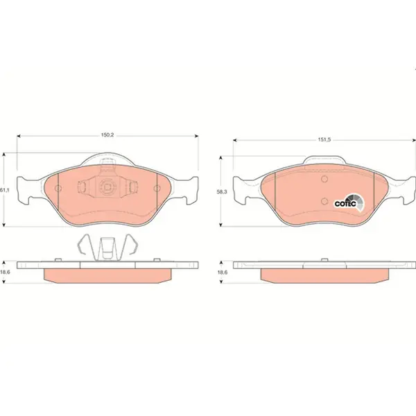 Set placute frana disc TRW GDB1419