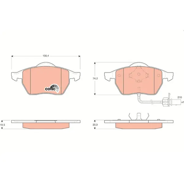 Set placute frana disc TRW GDB1440