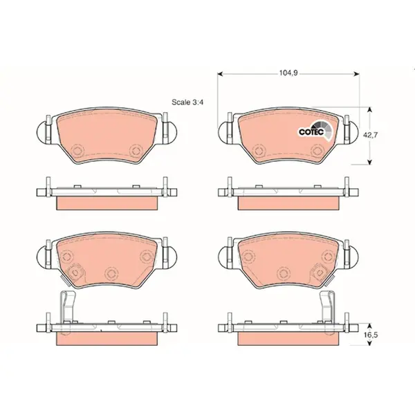 Set placute frana disc TRW GDB1471