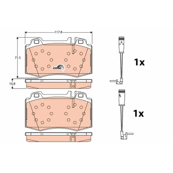 Set placute frana disc TRW GDB1543